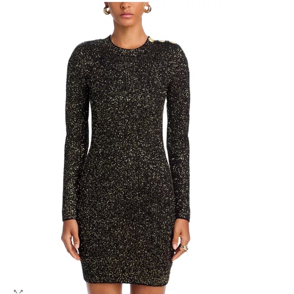 ✨ L’AGENCE Cherry Sequined Mini Dress - Black/Gold (XS) NWT - $525 - Picture 5 of 6